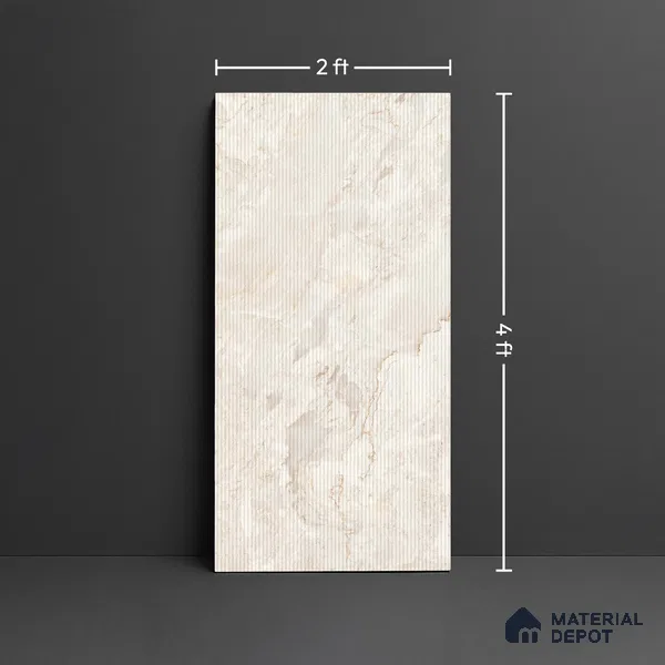 Stone Look Wall & Floor Tile TL 10143 B Ceilo Beige Decor 4 ft x 2 ft Vitrified Matte Finish - 9 mm