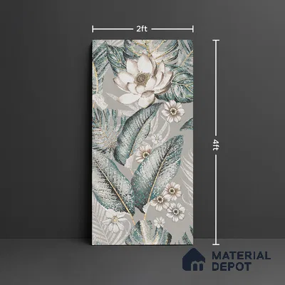 Tropical Wall Tile TL 08099 B Miles Verde Decor A 4 ft x 2 ft Vitrified Matte Finish - 9 mm | Suitable for Bathroom, Accent/Feature Wall, Foyer