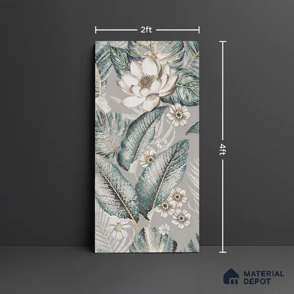 Tropical Wall Tile TL 08099 B Miles Verde Decor A 4 ft x 2 ft Vitrified Matte Finish - 9 mm | Suitable for Bathroom, Accent/Feature Wall, Foyer