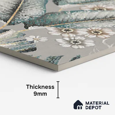 Tropical Wall Tile TL 08099 B Miles Verde Decor A 4 ft x 2 ft Vitrified Matte Finish - 9 mm | Suitable for Bathroom, Accent/Feature Wall, Foyer