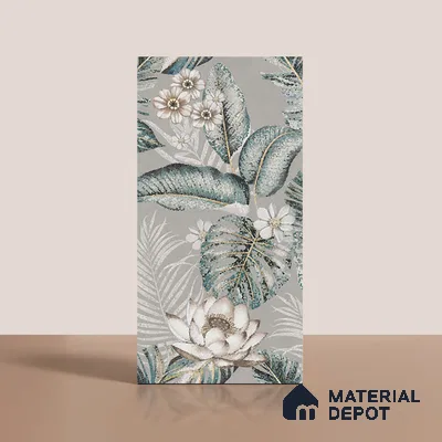 Tropical Wall Tile TL 08099 C Miles Verde Decor B 4 ft x 2 ft Vitrified Matte Finish - 9 mm | Suitable for Bathroom, Accent/Feature Wall, Foyer