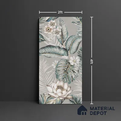 Tropical Wall Tile TL 08099 C Miles Verde Decor B 4 ft x 2 ft Vitrified Matte Finish - 9 mm | Suitable for Bathroom, Accent/Feature Wall, Foyer
