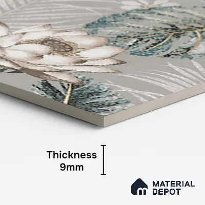 Tropical Wall Tile TL 08099 C Miles Verde Decor B 4 ft x 2 ft Vitrified Matte Finish - 9 mm | Suitable for Bathroom, Accent/Feature Wall, Foyer