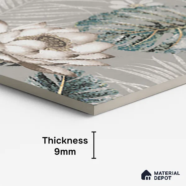 Tropical Wall Tile TL 08099 C Miles Verde Decor B 4 ft x 2 ft Vitrified Matte Finish - 9 mm | Suitable for Bathroom, Accent/Feature Wall, Foyer