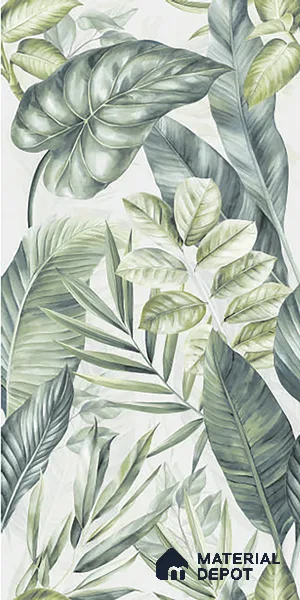 Tropical Wall Tile TL 08105 B Syria Olive Decor Endless 4 ft x 2 ft Vitrified Matte Finish - 9 mm | 4 Random Design | Suitable for Bathroom, Accent/Feature Wall, Foyer
