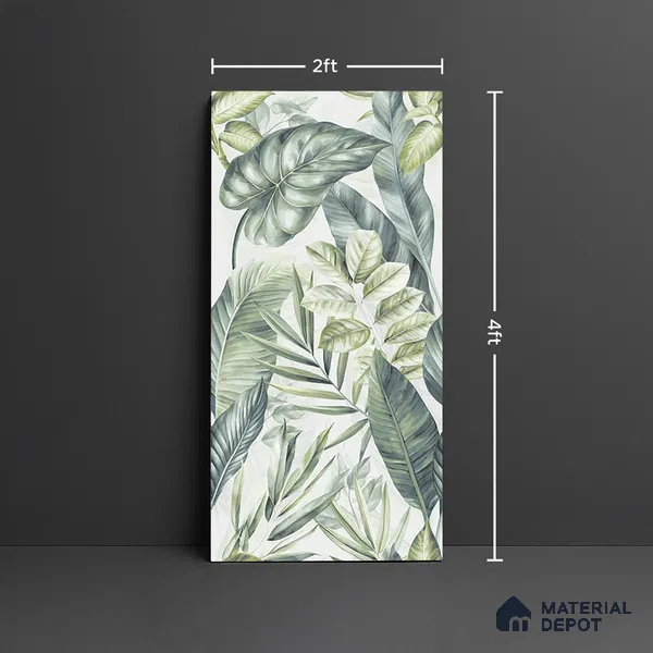 Tropical Wall Tile TL 08105 B Syria Olive Decor Endless 4 ft x 2 ft Vitrified Matte Finish - 9 mm | 4 Random Design | Suitable for Bathroom, Accent/Feature Wall, Foyer