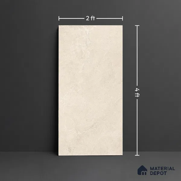 Punch Wall & Floor Tile TL 09949 B 4 ft x 2 ft Cream Vitrified Matte Finish Tile - 9 mm | Ideal for Living Room, Bedroom, Bathroom, Kitchen