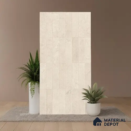 Punch Wall Tile TL 09949 4 ft x 2 ft Cream Vitrified Matte Finish Tile - 9 mm | Ideal for Living Room, Bedroom, Bathroom, Kitchen