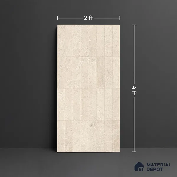 Punch Wall Tile TL 09949 4 ft x 2 ft Cream Vitrified Matte Finish Tile - 9 mm | Ideal for Living Room, Bedroom, Bathroom, Kitchen