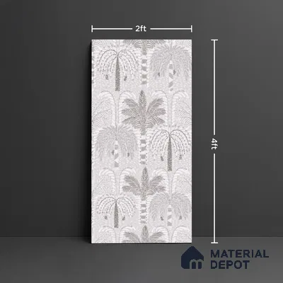 Floral Wall Tile TL 09924 Grey 4 ft x 2 ft Vitrified Matte Finish Tile - 9 mm | Suitable for Bathroom, Accent/Feature Wall, Dining Area