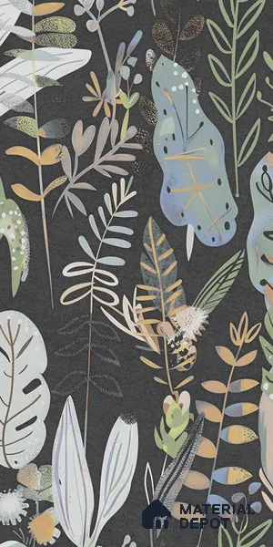 Tropical Wall Tile TL 09916 B Black 4 ft x 2 ft Vitrified Matte Finish Tile - 9 mm | Suitable for Bathroom, Accent/Feature Wall, Basin Area