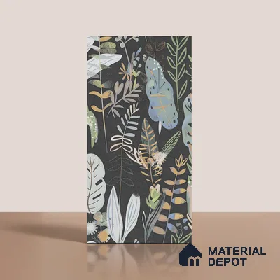 Tropical Wall Tile TL 09916 B Black 4 ft x 2 ft Vitrified Matte Finish Tile - 9 mm | Suitable for Bathroom, Accent/Feature Wall, Basin Area