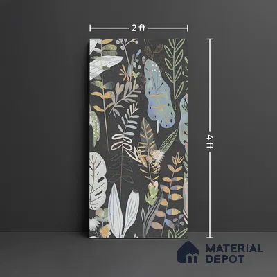 Tropical Wall Tile TL 09916 B Black 4 ft x 2 ft Vitrified Matte Finish Tile - 9 mm | Suitable for Bathroom, Accent/Feature Wall, Basin Area