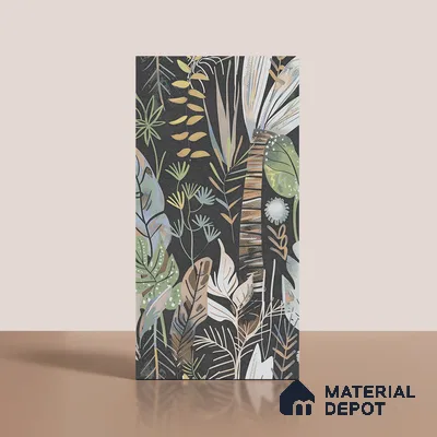 Tropical Wall Tile TL 09916 Black 4 ft x 2 ft Vitrified Matte Finish Tile - 9 mm | Suitable for Bathroom, Accent/Feature Wall, Basin Area