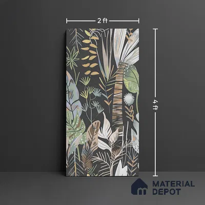 Tropical Wall Tile TL 09916 Black 4 ft x 2 ft Vitrified Matte Finish Tile - 9 mm | Suitable for Bathroom, Accent/Feature Wall, Basin Area