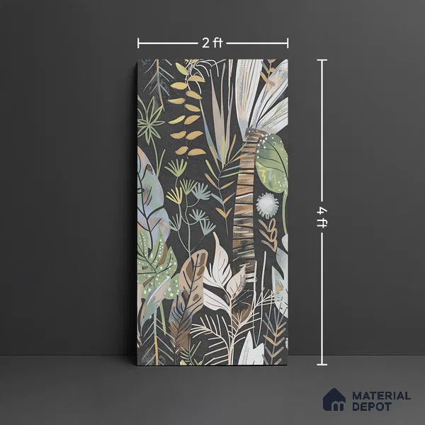 Tropical Wall Tile TL 09916 Black 4 ft x 2 ft Vitrified Matte Finish Tile - 9 mm | Suitable for Bathroom, Accent/Feature Wall, Basin Area