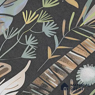 Tropical Wall Tile TL 09916 Black 4 ft x 2 ft Vitrified Matte Finish Tile - 9 mm | Suitable for Bathroom, Accent/Feature Wall, Basin Area