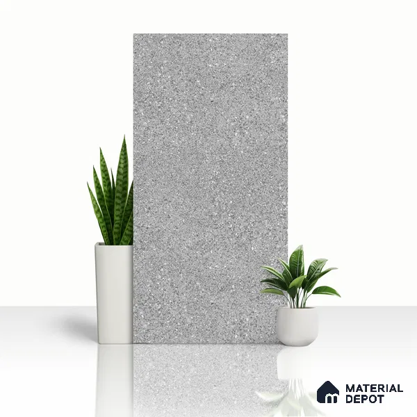 Cement Wall & Floor Tile TL 08406 B Terrcon Gray Base 4 ft x 2 ft Grey Vitrified Matte Finish Plain Tile - 9 mm | Ideal for Living Room, Bathroom, Kitchen