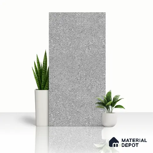 Cement Wall & Floor Tile TL 08406 B Terrcon Gray Base 4 ft x 2 ft Grey Vitrified Matte Finish Plain Tile - 9 mm | Ideal for Living Room, Bathroom, Kitchen