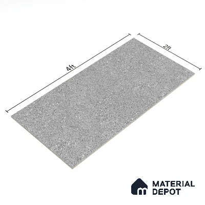 Cement Wall & Floor Tile TL 08406 B Terrcon Gray Base 4 ft x 2 ft Grey Vitrified Matte Finish Plain Tile - 9 mm | Ideal for Living Room, Bathroom, Kitchen