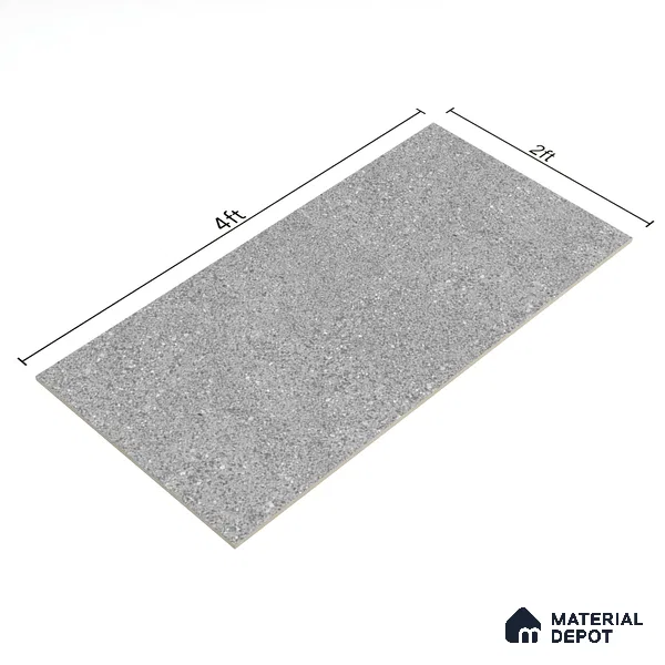 Cement Wall & Floor Tile TL 08406 B Terrcon Gray Base 4 ft x 2 ft Grey Vitrified Matte Finish Plain Tile - 9 mm | Ideal for Living Room, Bathroom, Kitchen