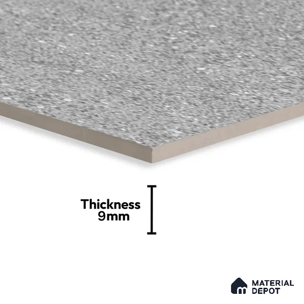 Cement Wall & Floor Tile TL 08406 B Terrcon Gray Base 4 ft x 2 ft Grey Vitrified Matte Finish Plain Tile - 9 mm | Ideal for Living Room, Bathroom, Kitchen
