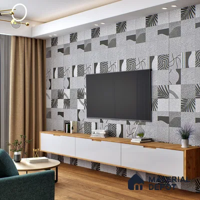 Highlighter Wall Tile TL 08406 Terrcon Gray Decor 4 ft x 2 ft Grey Vitrified Matte Finish Decor Tile - 9 mm | Suitable For Bathroom, Accent/Feature Wall, Dining Area