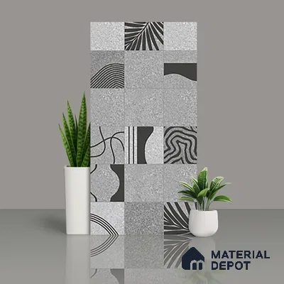 Highlighter Wall Tile TL 08406 Terrcon Gray Decor 4 ft x 2 ft Grey Vitrified Matte Finish Decor Tile - 9 mm | Suitable For Bathroom, Accent/Feature Wall, Dining Area
