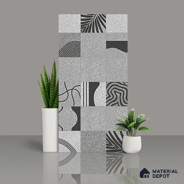 Highlighter Wall Tile TL 08406 Terrcon Gray Decor 4 ft x 2 ft Grey Vitrified Matte Finish Decor Tile - 9 mm | Suitable For Bathroom, Accent/Feature Wall, Dining Area