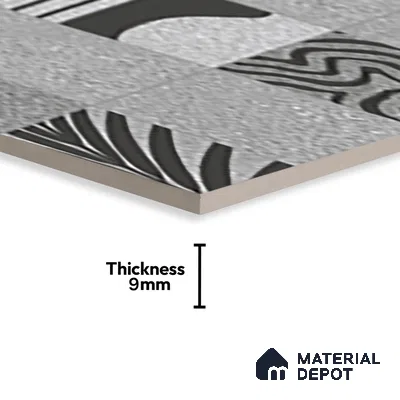 Highlighter Wall Tile TL 08406 Terrcon Gray Decor 4 ft x 2 ft Grey Vitrified Matte Finish Decor Tile - 9 mm | Suitable For Bathroom, Accent/Feature Wall, Dining Area