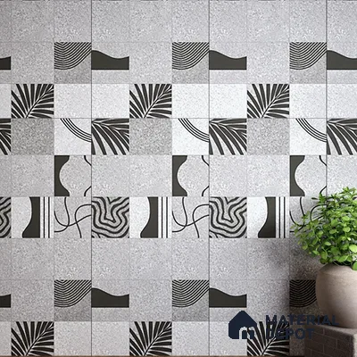 Highlighter Wall Tile TL 08406 Terrcon Gray Decor 4 ft x 2 ft Grey Vitrified Matte Finish Decor Tile - 9 mm | Suitable For Bathroom, Accent/Feature Wall, Dining Area