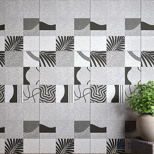 Highlighter Wall Tile TL 08406 Terrcon Gray Decor 4 ft x 2 ft Grey Vitrified Matte Finish Decor Tile - 9 mm | Suitable For Bathroom, Accent/Feature Wall, Dining Area