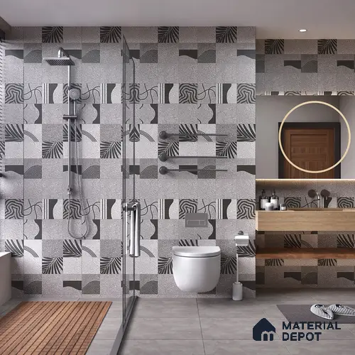 Highlighter Wall Tile TL 08406 Terrcon Gray Decor 4 ft x 2 ft Grey Vitrified Matte Finish Decor Tile - 9 mm | Ideal for Living Room, Bathroom, Kitchen