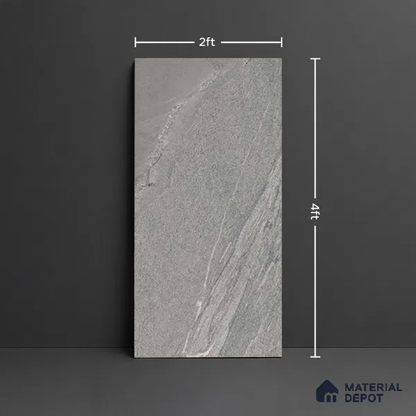 Punch Wall & Floor Tile TL 09945 B 4 ft x 2 ft Grey Vitrified Matte Finish Tile - 9 mm | Ideal for Living Room, Bedroom, Bathroom, Kitchen