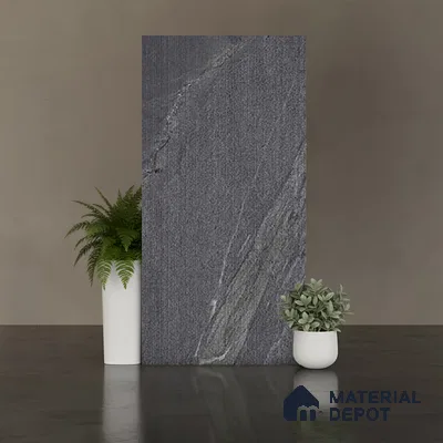Punch Wall & Floor Tile TL 09945 C 4 ft x 2 ft Black Vitrified Matte Finish Tile - 9 mm | Ideal for Living Room, Bedroom, Bathroom, Kitchen