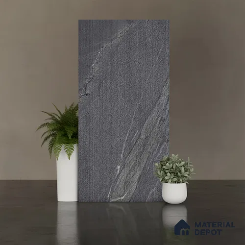 Punch Wall & Floor Tile TL 09945 C 4 ft x 2 ft Black Vitrified Matte Finish Tile - 9 mm | Ideal for Living Room, Bedroom, Bathroom, Kitchen