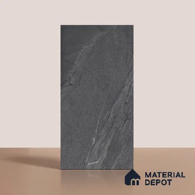 Punch Wall & Floor Tile TL 09945 D 4 ft x 2 ft Black Vitrified Matte Finish Tile - 9 mm | Ideal for Living Room, Bedroom, Bathroom, Kitchen