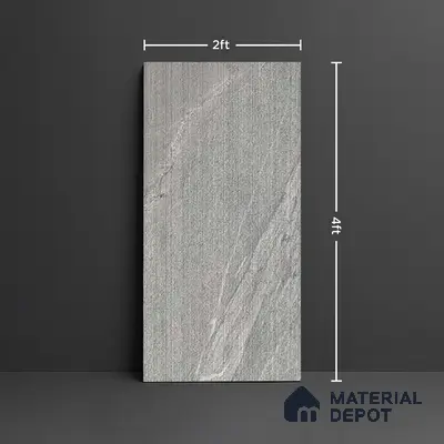 Punch Wall Tile TL 09945 4 ft x 2 ft Grey Vitrified Matte Finish Tile - 9 mm | Ideal for Living Room, Bedroom, Bathroom, Kitchen