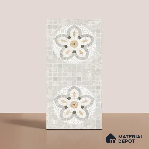 Mosaic Wall Tile TL 09978 B 4 ft x 2 ft Grey Vitrified Matte Finish Tile - 9 mm | Ideal for Living Room,Bedroom,Bathroom,Kitchen