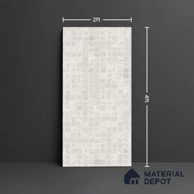 Patterned Wall Tile TL 09978 4 ft x 2 ft Grey Vitrified Matte Finish Tile - 9 mm | Ideal for Living Room,Bedroom,Bathroom,Kitchen