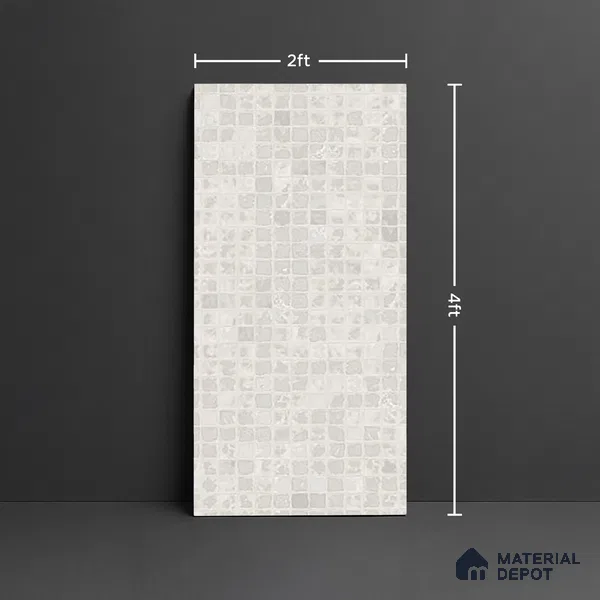 Patterned Wall Tile TL 09978 4 ft x 2 ft Grey Vitrified Matte Finish Tile - 9 mm | Ideal for Living Room,Bedroom,Bathroom,Kitchen