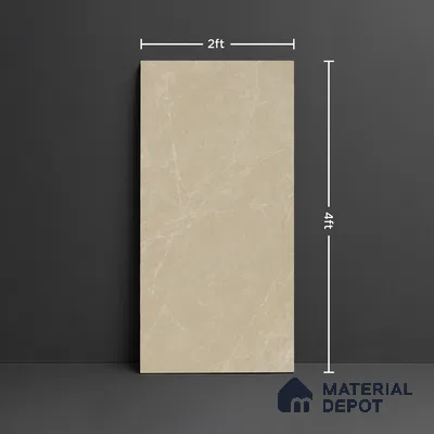 Marble Look Floor & Wall Tile TL 08124 Moonstone Beige 4 ft x 2 ft Vitrified Matte Finish - 9 mm | Random 4