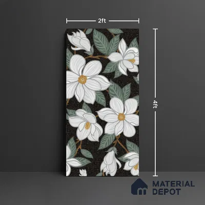 Floral Look Wall Tile TL 08121 G Tanisia Mosaic Flower 4 ft x 2 ft Vitrified Matte Finish - 9 mm | Suitable for Bathroom, Accent/Feature Wall, Foyer