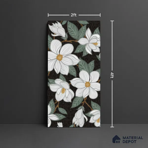 Floral Look Wall Tile TL 08121 G Tanisia Mosaic Flower 4 ft x 2 ft Vitrified Matte Finish - 9 mm | Suitable for Bathroom, Accent/Feature Wall, Foyer