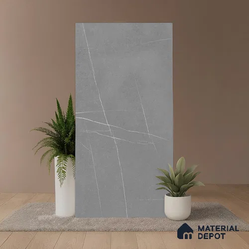 Stone Wall & Floor Tile TL 09951 B 4 ft x 2 ft Grey Vitrified Matte Finish Tile - 9 mm | Ideal for Living Room, Bedroom, Bathroom, Kitchen