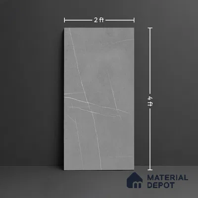 Stone Wall & Floor Tile TL 09951 B 4 ft x 2 ft Grey Vitrified Matte Finish Tile - 9 mm | Ideal for Living Room, Bedroom, Bathroom, Kitchen