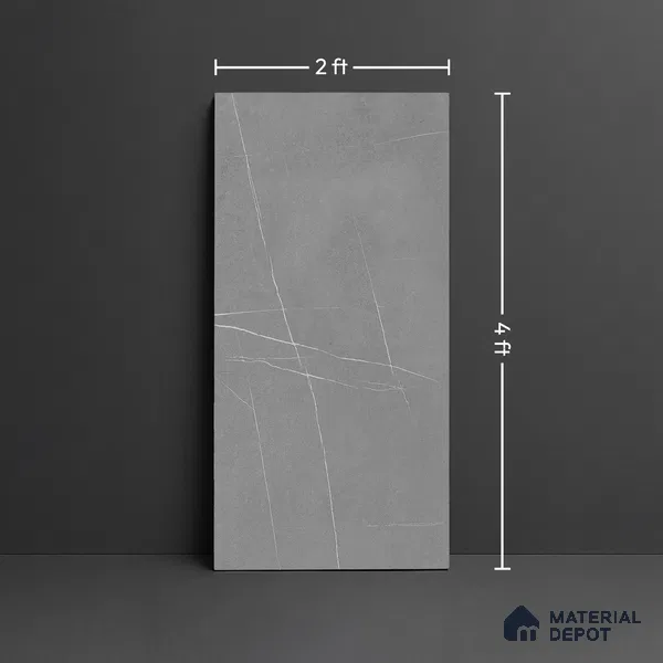 Stone Wall & Floor Tile TL 09951 B 4 ft x 2 ft Grey Vitrified Matte Finish Tile - 9 mm | Ideal for Living Room, Bedroom, Bathroom, Kitchen