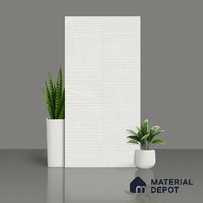 Punch Wall Tile TL 09951 C 4 ft x 2 ft White Vitrified Matte Finish Tile - 9 mm | Ideal for Living Room, Bedroom, Bathroom, Kitchen