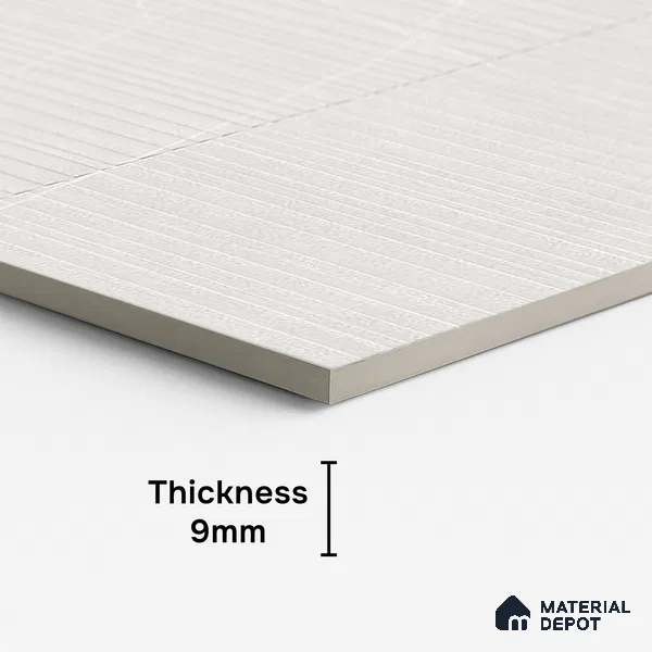 Punch Wall Tile TL 09951 C 4 ft x 2 ft White Vitrified Matte Finish Tile - 9 mm | Ideal for Living Room, Bedroom, Bathroom, Kitchen