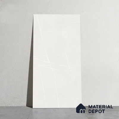 Stone Wall & Floor Tile TL 09951 D 4 ft x 2 ft White Vitrified Matte Finish Tile - 9 mm | Ideal for Living Room, Bedroom, Bathroom, Kitchen